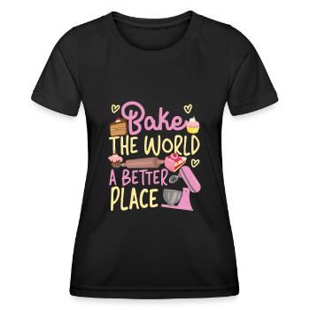 Bake Baking Beater Bake The World - Women's Functional T-Shirt - black - Front - AI Model Female 172 light (172cm)