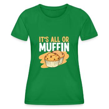 Cuire au four Muffin Pun C’est tout ou - T-shirt sport Femme - vert - Devant - AI Model Female 172 dark (172cm)