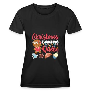Bake Baking Christmas Gingerbread - Women's Functional T-Shirt - black - Front - AI Model Female 172 light (172cm)