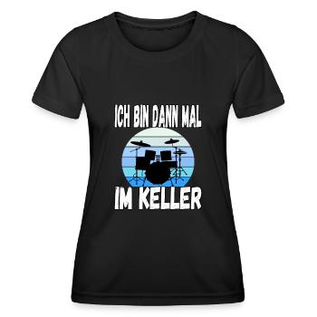 Ich bin dann mal im Keller - Frauen Funktions-T-Shirt - Schwarz - Vorne - AI Model Female 172 light (172cm)