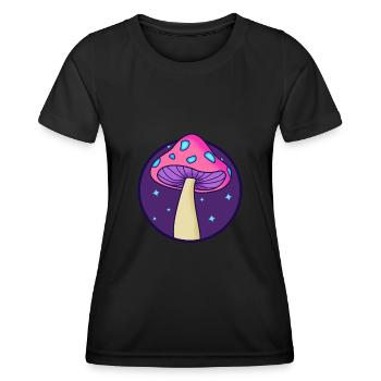 Magic Mushroom LSD Space Shroom Droge - Frauen Funktions-T-Shirt - Schwarz - Vorne - AI Model Female 172 light (172cm)