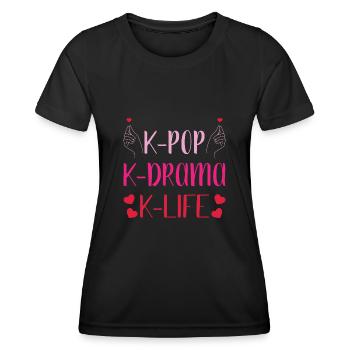 Kdrama K-Drama K Drama Seoul Kpop K-Pop Hallyu - Frauen Funktions-T-Shirt - Schwarz - Vorne - AI Model Female 172 light (172cm)
