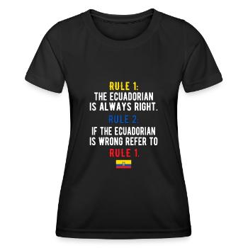 Équateur Équateur Racines équatoriennes - T-shirt sport Femme - noir - Devant - AI Model Female 172 light (172cm)