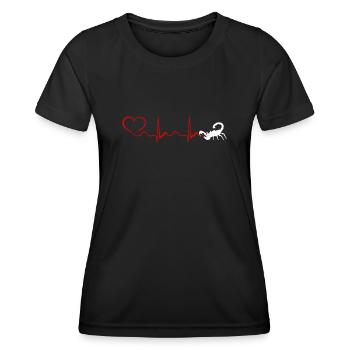 Heartbeat Skorpion T-Shirt - Frauen Funktions-T-Shirt - Schwarz - Vorne - AI Model Female 172 light (172cm)