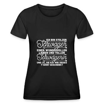Stolzer Schwager einer Schwägerin bestes Geschenk - Frauen Funktions-T-Shirt - Schwarz - Vorne - AI Model Female 172 light (172cm)