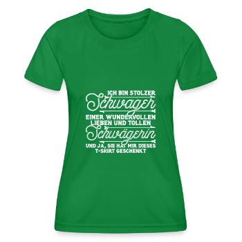 Stolzer Schwager einer Schwägerin bestes Geschenk - Frauen Funktions-T-Shirt - Kelly Green - Vorne - AI Model Female 172 dark (172cm)