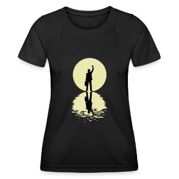 The Salesman And The Moon - Frauen Funktions-T-Shirt - Schwarz - Vorne - AI Model Female 172 light (172cm)