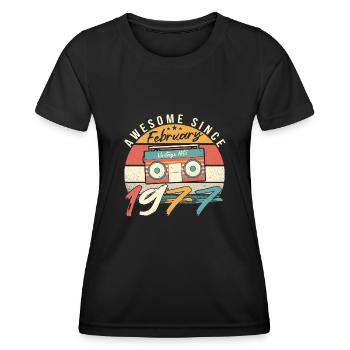 Februar 1977 Retro - Frauen Funktions-T-Shirt - Schwarz - Vorne - AI Model Female 172 light (172cm)
