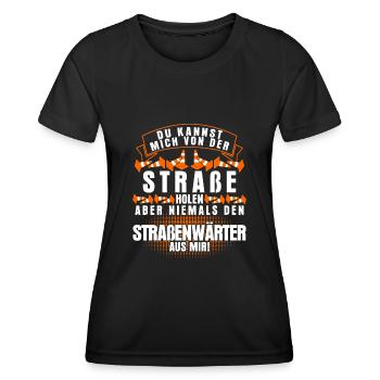 Straßenwärter Spruch Straßenmeisterei - Frauen Funktions-T-Shirt - Schwarz - Vorne - AI Model Female 172 light (172cm)