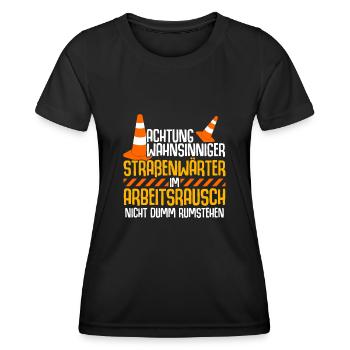 Straßenwärter Bauhof Straßenmeisterei - Frauen Funktions-T-Shirt - Schwarz - Vorne - AI Model Female 172 light (172cm)