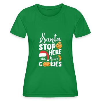 Cuire au four le biscuit de Noël Du Père Noël - T-shirt sport Femme - vert - Devant - AI Model Female 172 dark (172cm)