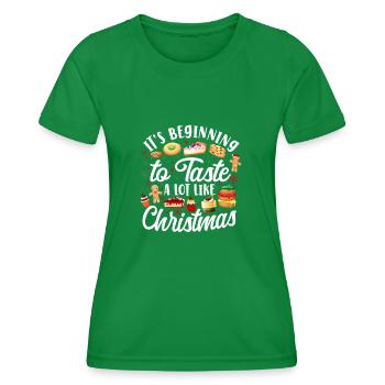 Cuire au four des biscuits de Noël - T-shirt sport Femme - vert - Devant - AI Model Female 172 dark (172cm)