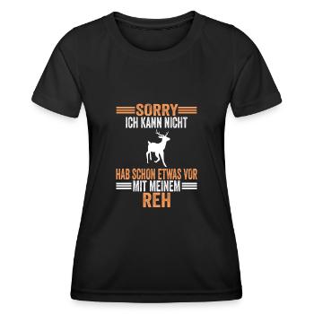 Rehliebhaber Rehe Reh - Frauen Funktions-T-Shirt - Schwarz - Vorne - AI Model Female 172 light (172cm)