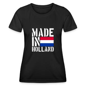Holland Holländer Lustiger Spruch - Frauen Funktions-T-Shirt - Schwarz - Vorne - AI Model Female 172 light (172cm)