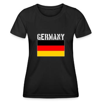 Drapeau de l’Allemagne - T-shirt sport Femme - noir - Devant - AI Model Female 172 light (172cm)