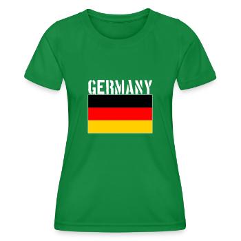 Germany Flag - Women's Functional T-Shirt - kelly green - Front - AI Model Female 172 dark (172cm)