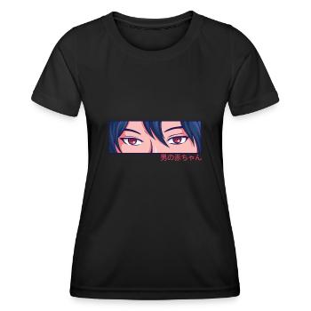 Anime Boy Eyes Culture japonaise Kawaii Anime Boy - T-shirt sport Femme - noir - Devant - AI Model Female 172 light (172cm)
