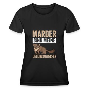 Marder - Frauen Funktions-T-Shirt - Schwarz - Vorne - AI Model Female 172 light (172cm)