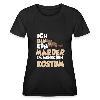 Marder Menschen Kostüm - Frauen Funktions-T-Shirt - Schwarz - Vorne - AI Model Female 172 light (172cm)