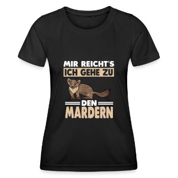 Marder - Frauen Funktions-T-Shirt - Schwarz - Vorne - AI Model Female 172 light (172cm)