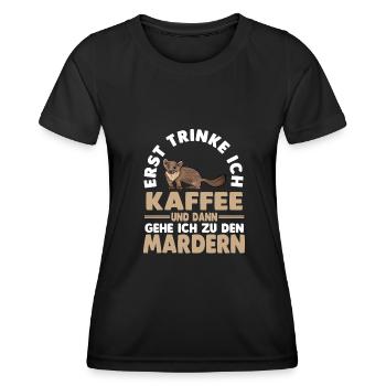 Kaffee Marder - Frauen Funktions-T-Shirt - Schwarz - Vorne - AI Model Female 172 light (172cm)