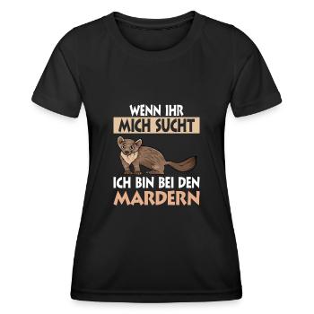 Marder - Frauen Funktions-T-Shirt - Schwarz - Vorne - AI Model Female 172 light (172cm)