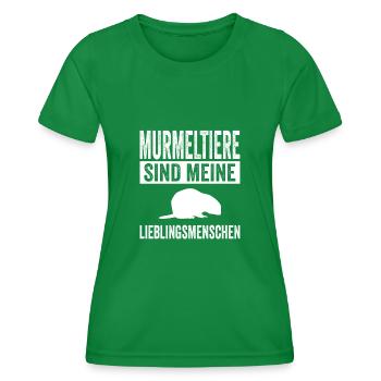 Murmeltier - Frauen Funktions-T-Shirt - Kelly Green - Vorne - AI Model Female 172 dark (172cm)