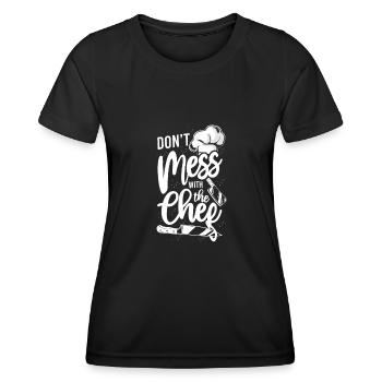 Cuisine Cuisine Chef de cuisine ne pas - T-shirt sport Femme - noir - Devant - AI Model Female 172 light (172cm)