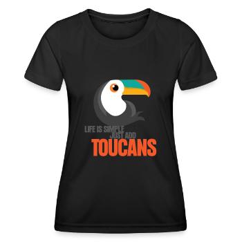Tukan Toucan's cute toucans - Women's Functional T-Shirt - black - Front - AI Model Female 172 light (172cm)