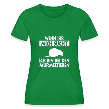 Murmeltier - Frauen Funktions-T-Shirt - Kelly Green - Vorne - AI Model Female 172 dark (172cm)