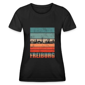 Freiburg - Frauen Funktions-T-Shirt - Schwarz - Vorne - AI Model Female 172 light (172cm)