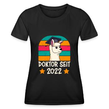 Docteur depuis 2022 Thèse de thèse de doctorat - T-shirt sport Femme - noir - Devant - AI Model Female 172 light (172cm)