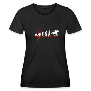 Horse Racing Heartbeat - EVOLUTION OF HORSE RACING - Frauen Funktions-T-Shirt - Schwarz - Vorne - AI Model Female 172 light (172cm)