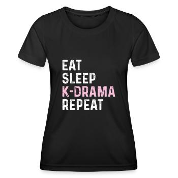K-Drama Kdrama Korea Südkorea Hallyu K-Drama - Frauen Funktions-T-Shirt - Schwarz - Vorne - AI Model Female 172 light (172cm)