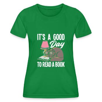 Buch Bücher Leseratte - Frauen Funktions-T-Shirt - Kelly Green - Vorne - AI Model Female 172 dark (172cm)