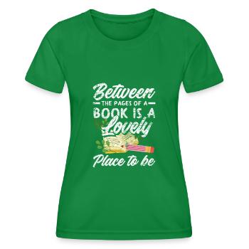 Book Saying Library - Women's Functional T-Shirt - kelly green - Front - AI Model Female 172 dark (172cm)