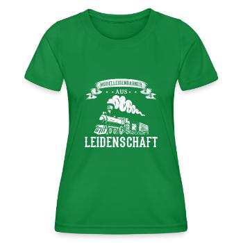 Modellbahner aus Leidenschaft - Frauen Funktions-T-Shirt - Kelly Green - Vorne - AI Model Female 172 dark (172cm)