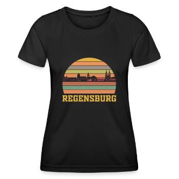 Regensburg - Frauen Funktions-T-Shirt - Schwarz - Vorne - AI Model Female 172 light (172cm)