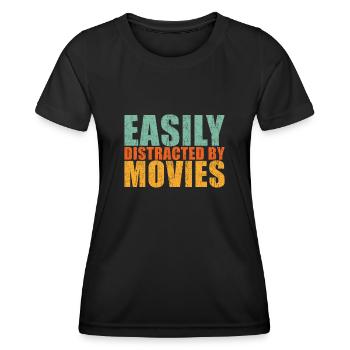 Film Fan - Frauen Funktions-T-Shirt - Schwarz - Vorne - AI Model Female 172 light (172cm)