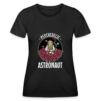 Astronaute psychédélique - T-shirt sport Femme - noir - Devant - AI Model Female 172 light (172cm)