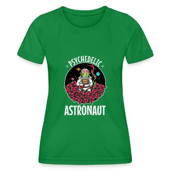 Psychedelic Astronaut - Women's Functional T-Shirt - kelly green - Front - AI Model Female 172 dark (172cm)