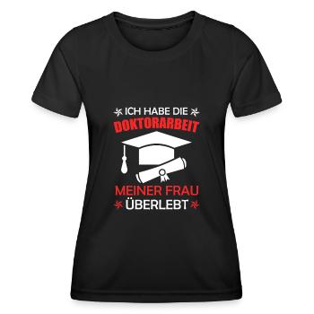Promotion der Ehefrau überlebt Doktor - Frauen Funktions-T-Shirt - Schwarz - Vorne - AI Model Female 172 light (172cm)