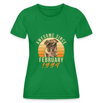 1994 Februar Vintage Geschenkidee - Frauen Funktions-T-Shirt - Kelly Green - Vorne - AI Model Female 172 dark (172cm)