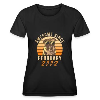2002 Februar Retro Geschenkidee - Frauen Funktions-T-Shirt - Schwarz - Vorne - AI Model Female 172 light (172cm)