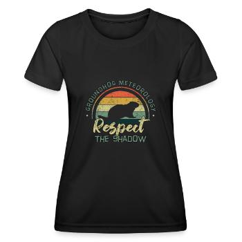 Journée rétro de la marmotte météorologie de la marmotte - T-shirt sport Femme - noir - Devant - AI Model Female 172 light (172cm)