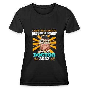 Promotion 2022 Doktor Doktortitel Dissertation - Frauen Funktions-T-Shirt - Schwarz - Vorne - AI Model Female 172 light (172cm)