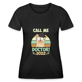 Doctorate 2022 Doctoral Thesis Doctoral Degree - Women's Functional T-Shirt - black - Front - AI Model Female 172 light (172cm)