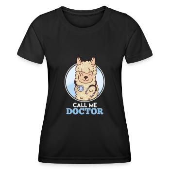 Disputation Appelez-moi Docteur Thèse de doctorat Doctorat Doctorat - T-shirt sport Femme - noir - Devant - AI Model Female 172 light (172cm)
