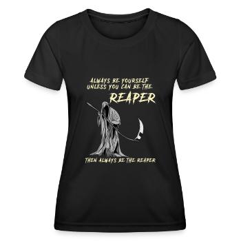 Grim Reaper funny saying - Women's Functional T-Shirt - black - Front - AI Model Female 172 light (172cm)