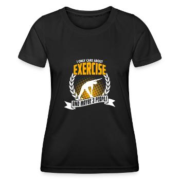 Funny Exercise Shirt Bday Gift - Frauen Funktions-T-Shirt - Schwarz - Vorne - AI Model Female 172 light (172cm)